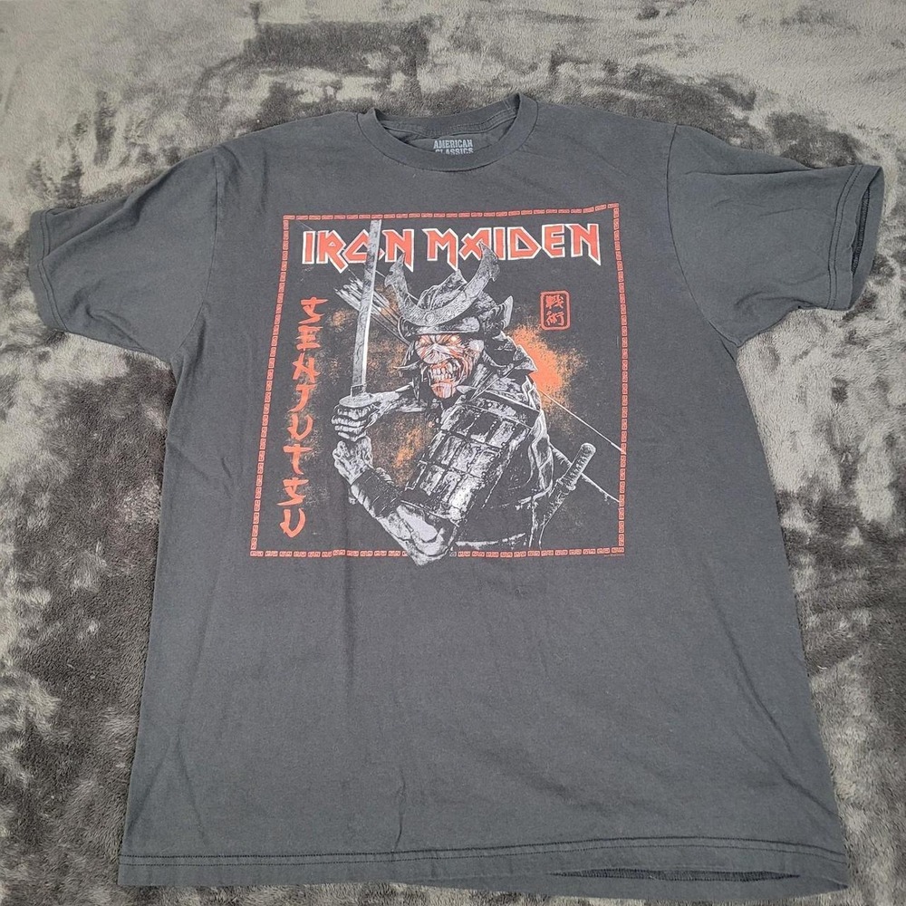 Iron Maiden Senjutsu Men's Graphic Tee Size Large American Classic Screen Tag